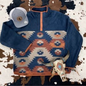 Liv Aztek Pullover large Orange, blue, brown